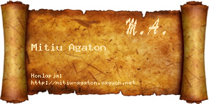 Mitiu Agaton névjegykártya